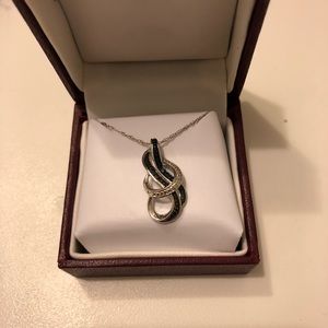 Black diamond and sapphire necklace